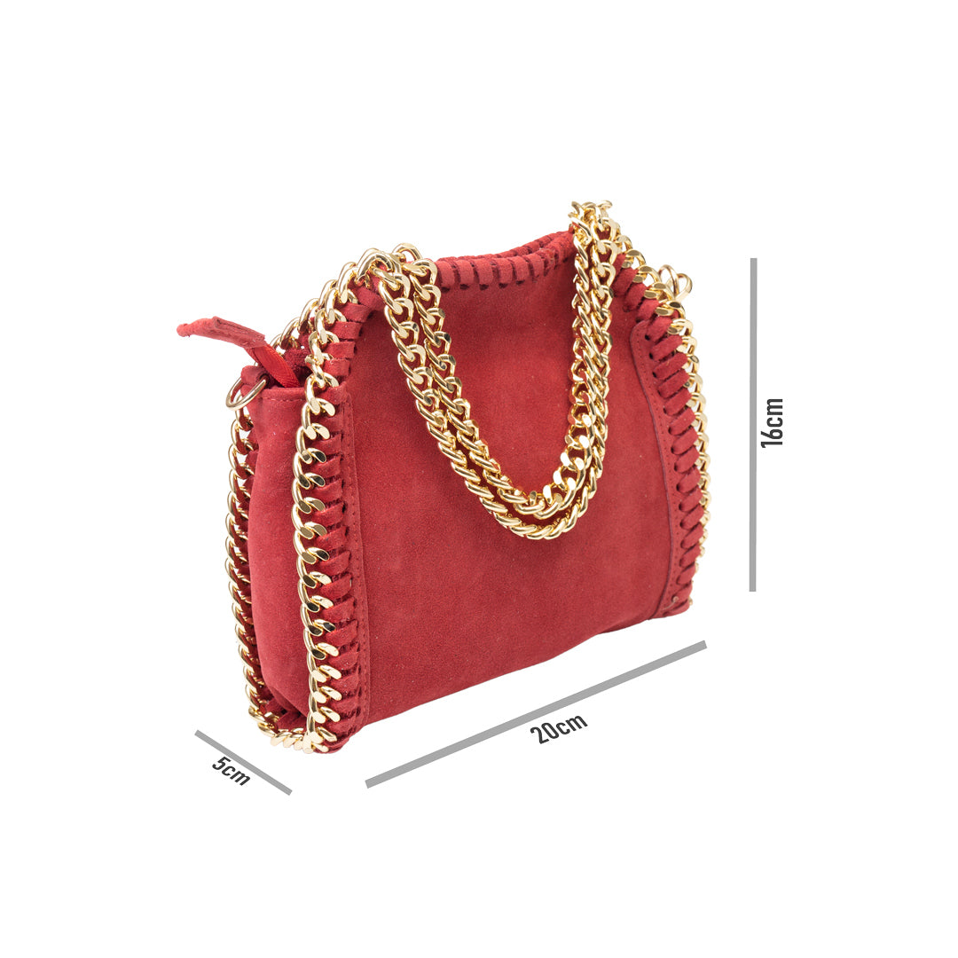 Borsa da donna in vera pelle rossa Ilona