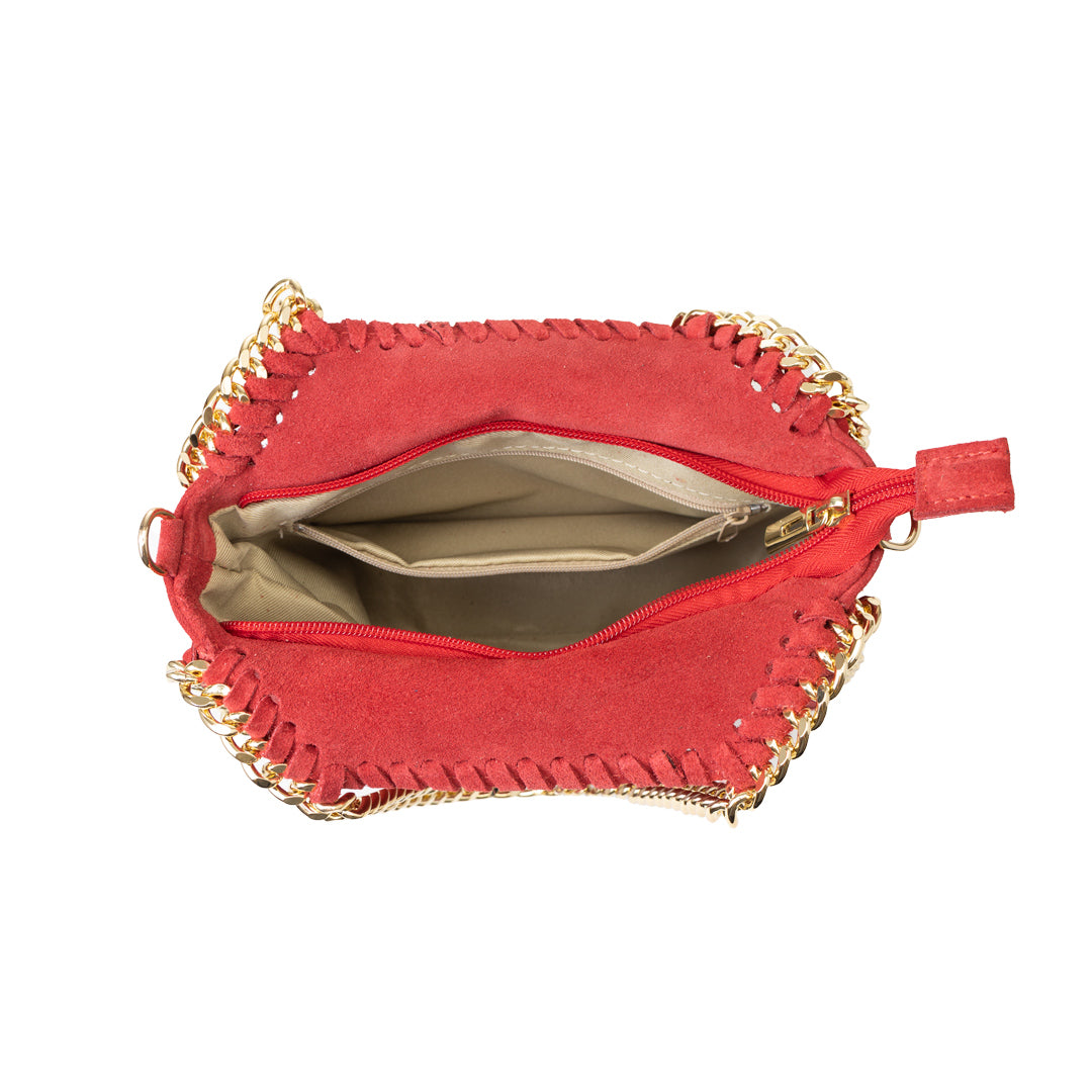 Borsa da donna in vera pelle rossa Ilona