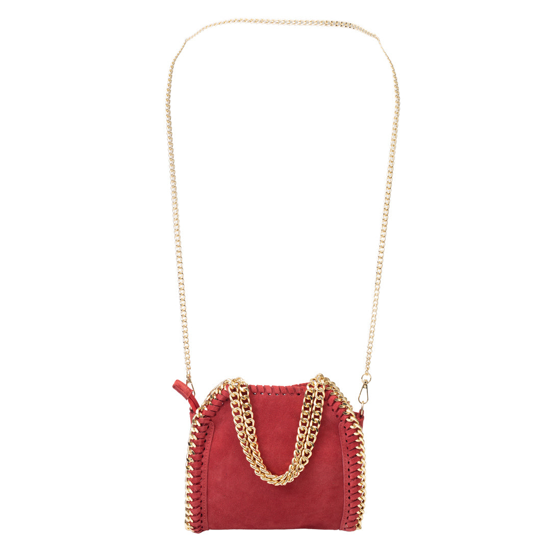 Borsa da donna in vera pelle rossa Ilona