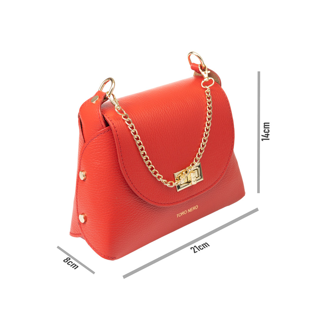 Borsa da donna in vera pelle rossa Raisa