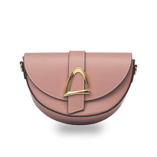 Geanta dama din piele naturala roz Mirabel
