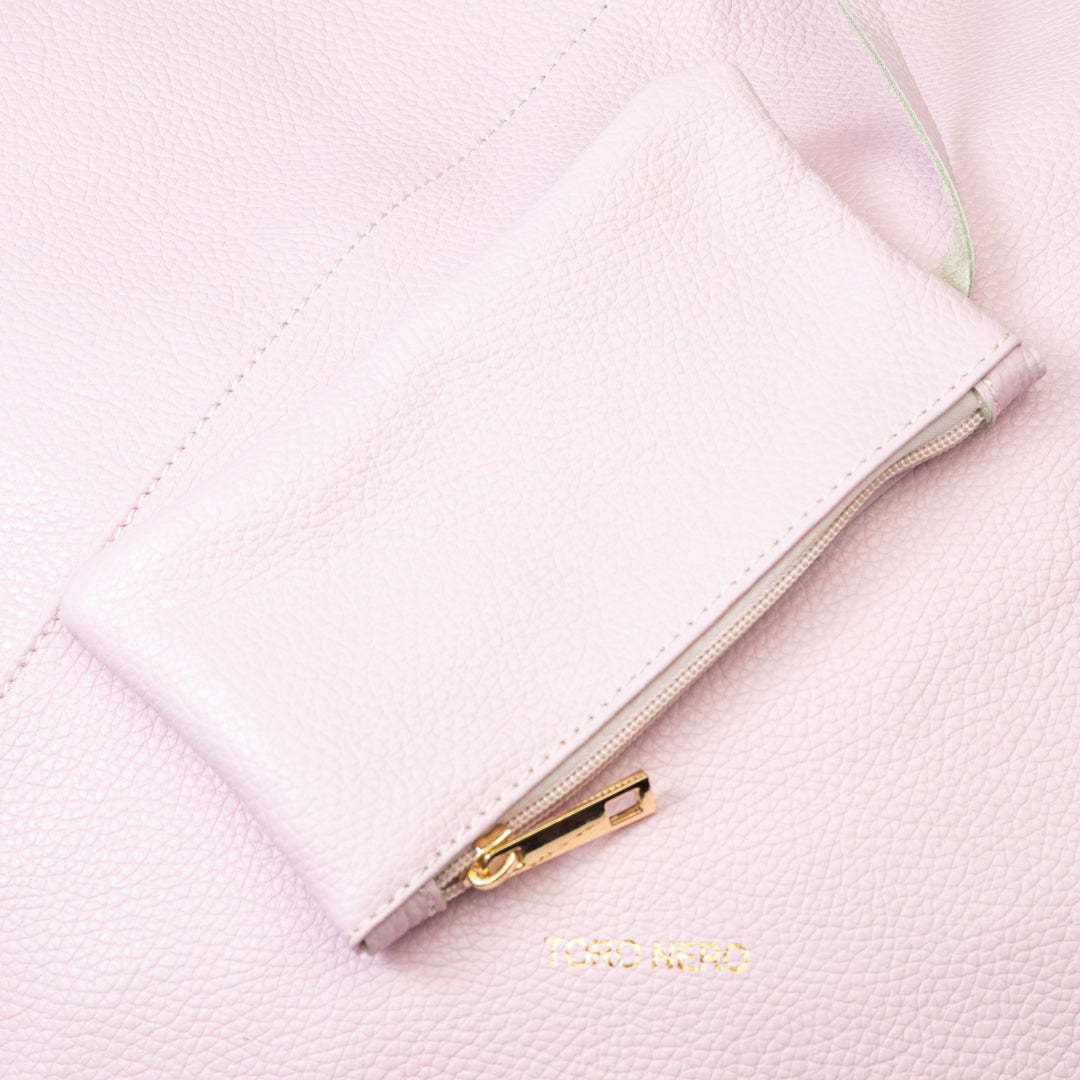 Bolso de mujer de piel natural rosa claro Camelia