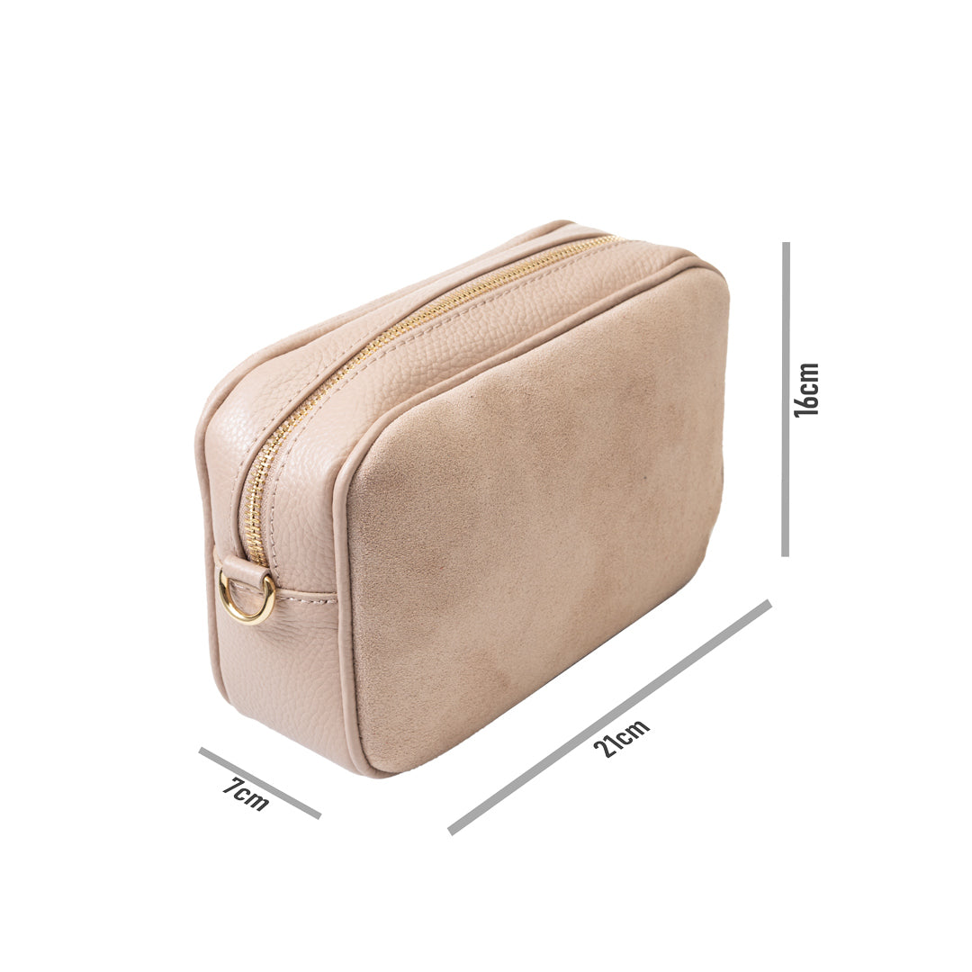 Borsa da donna in vera pelle rosa pallido Ancuta