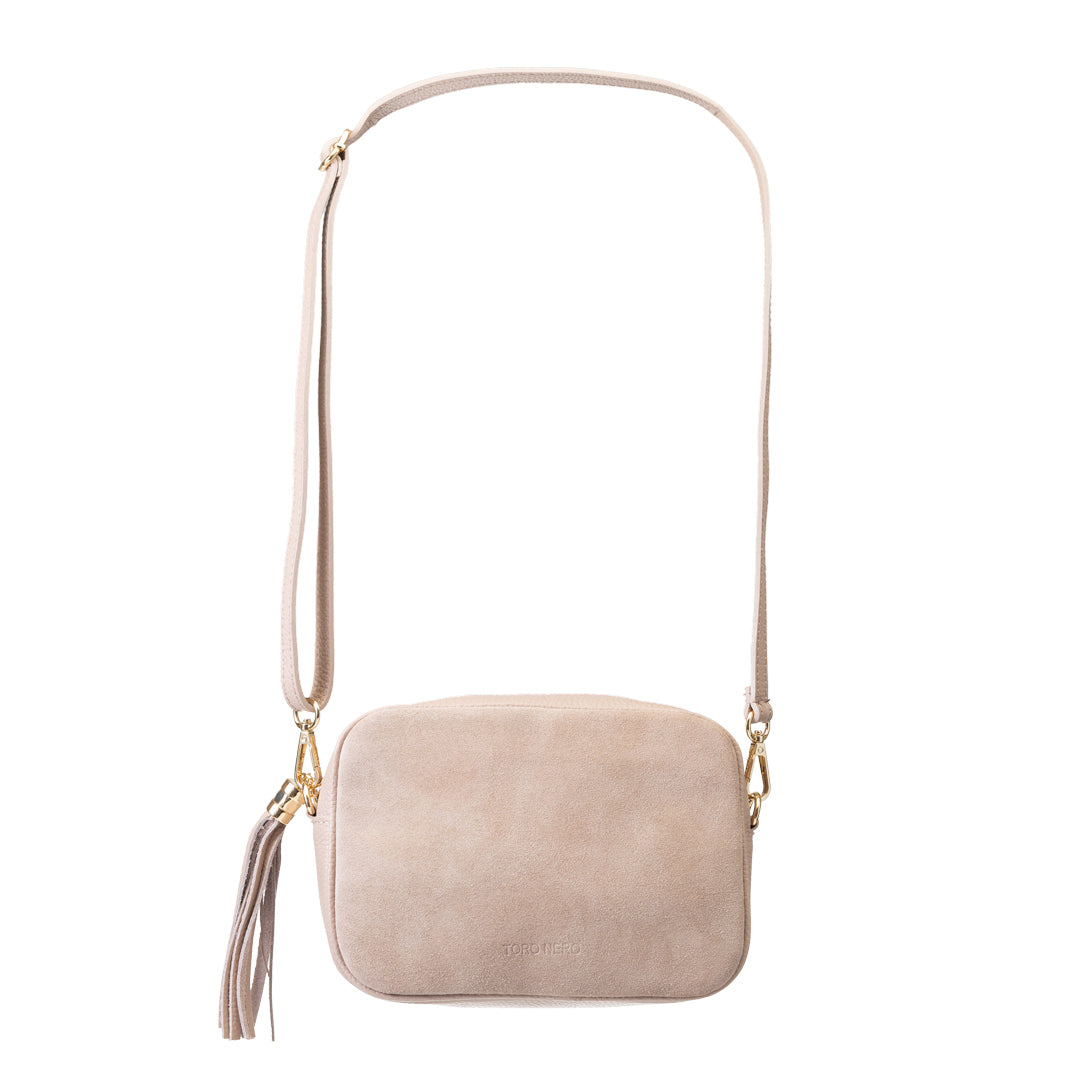 Borsa da donna in vera pelle rosa pallido Ancuta
