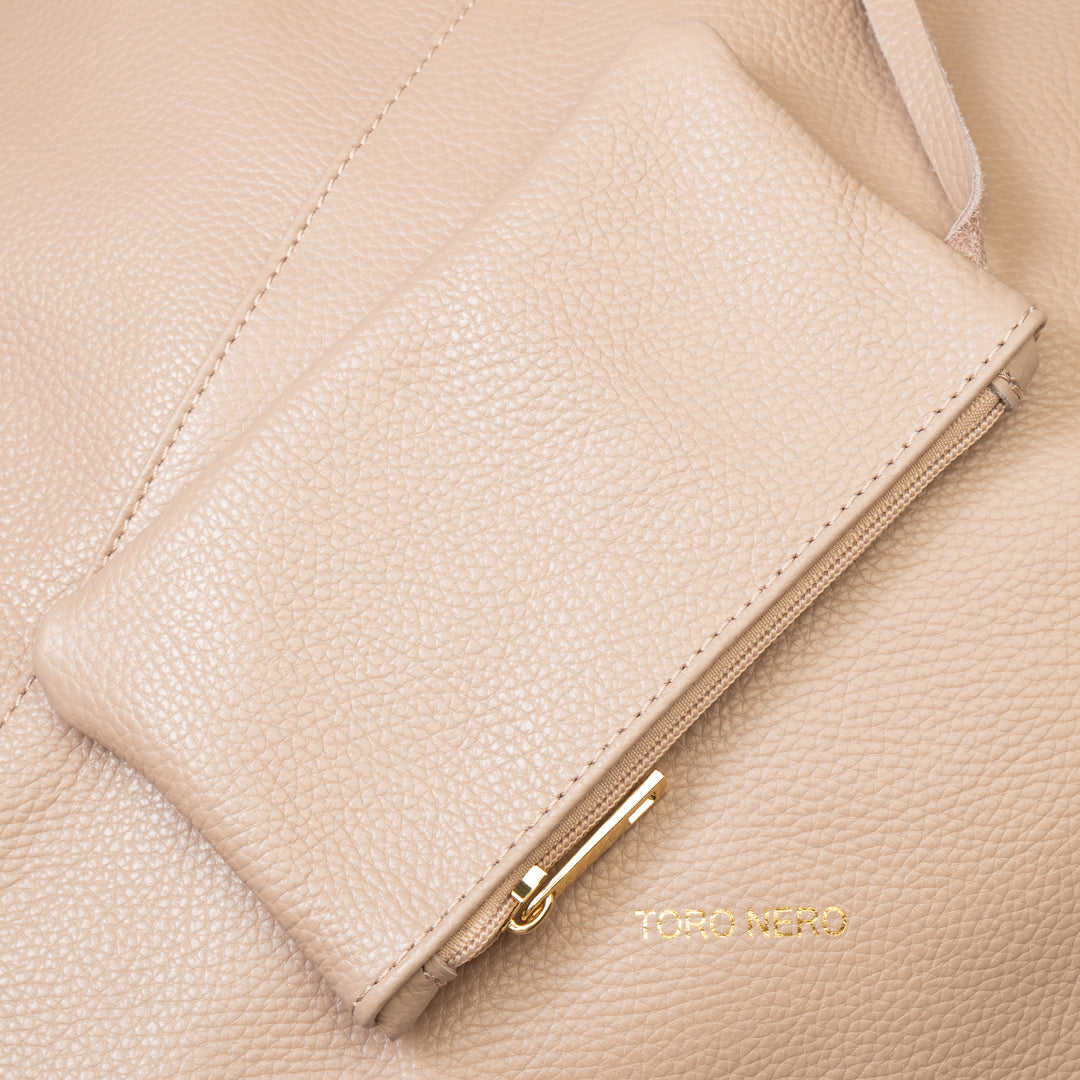Borsa da donna in vera pelle rosa chiaro Camelia
