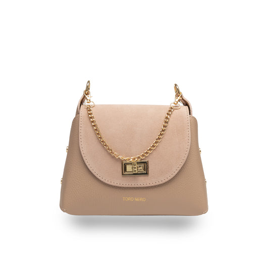 Borsa da donna in camoscio naturale, rosa cipria Raisa