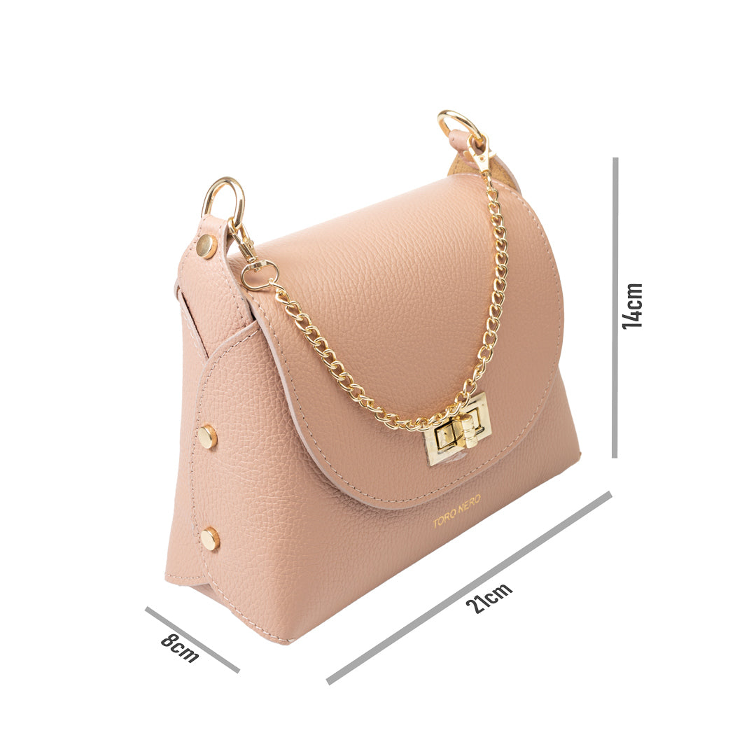 Borsa da donna in pelle naturale rosa pallido Raisa