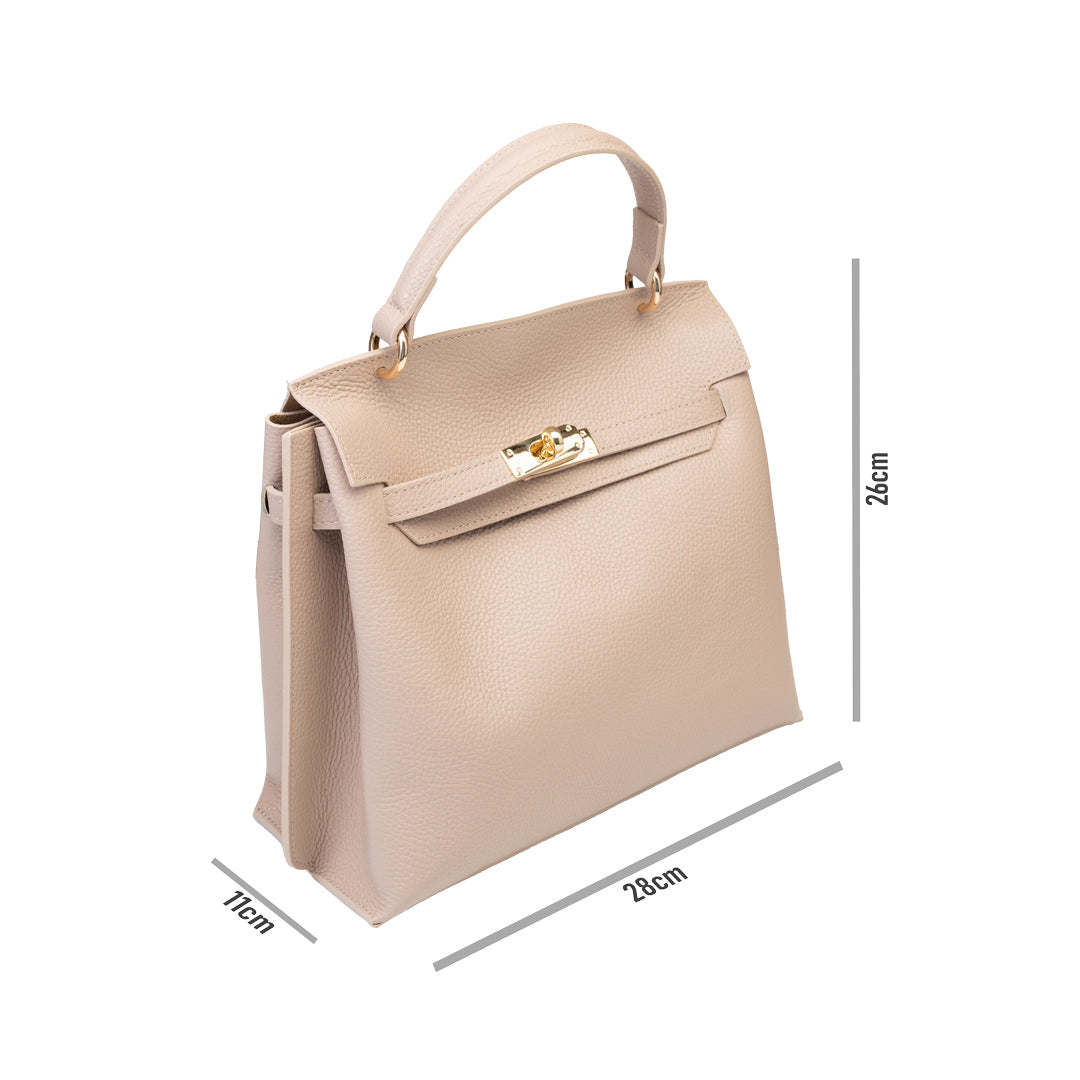 Borsa da donna in pelle naturale rosa pallido Raluca