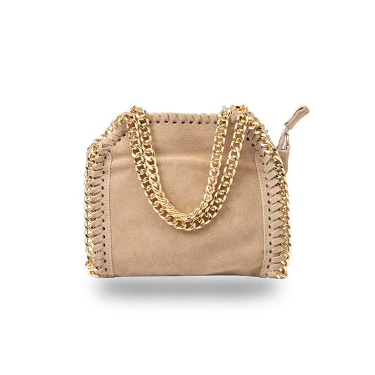 Borsa da donna in pelle naturale tortora Ilona