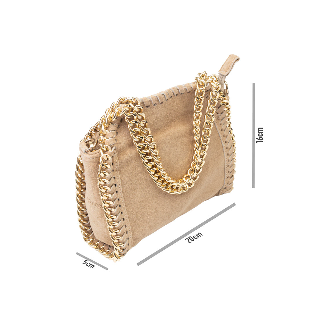 Borsa da donna in pelle naturale tortora Ilona
