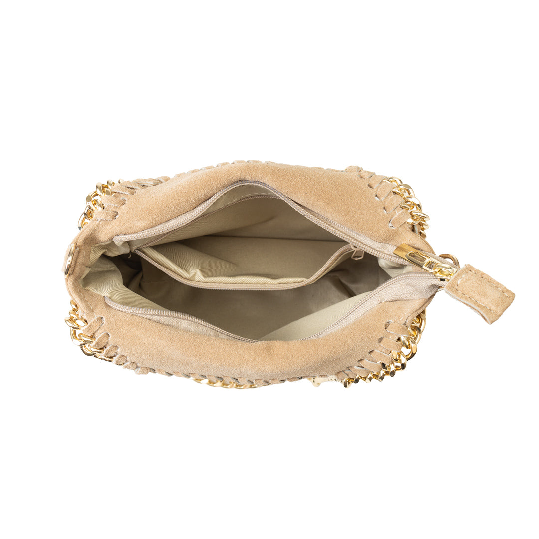 Borsa da donna in pelle naturale tortora Ilona