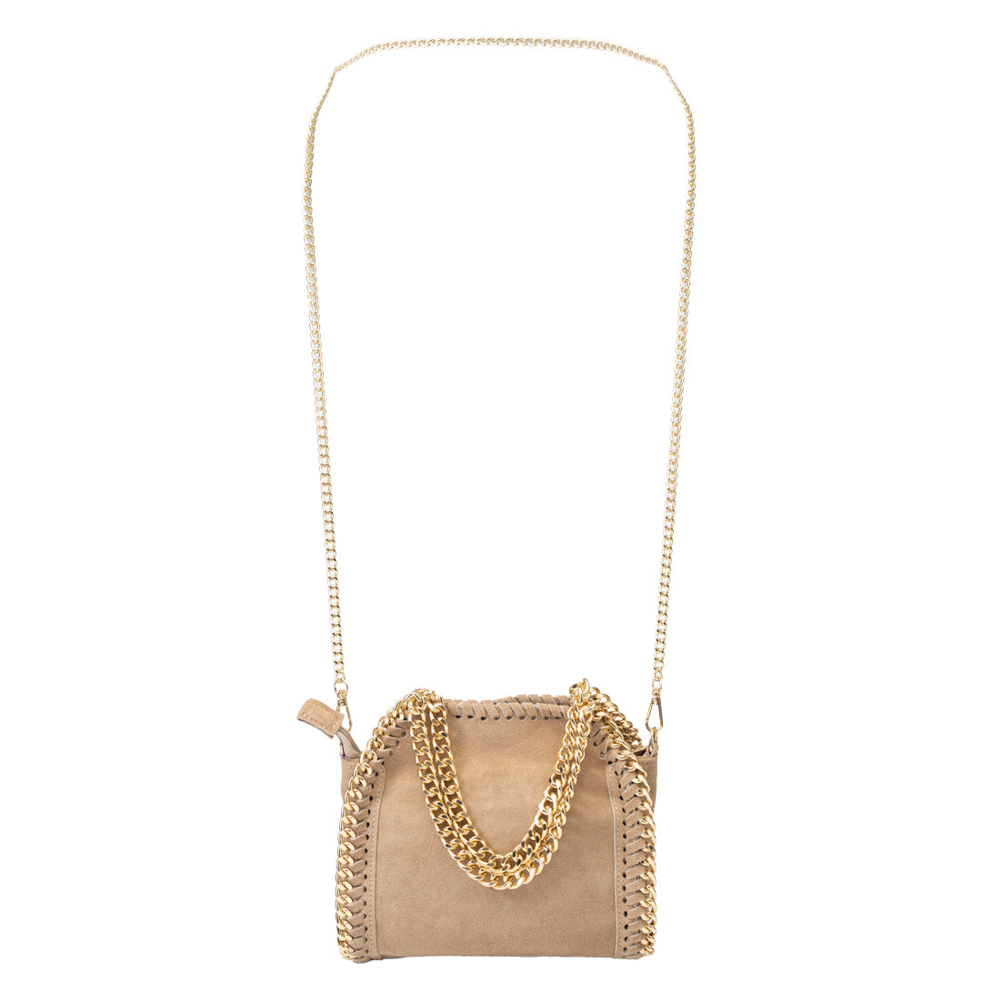 Borsa da donna in pelle naturale tortora Ilona