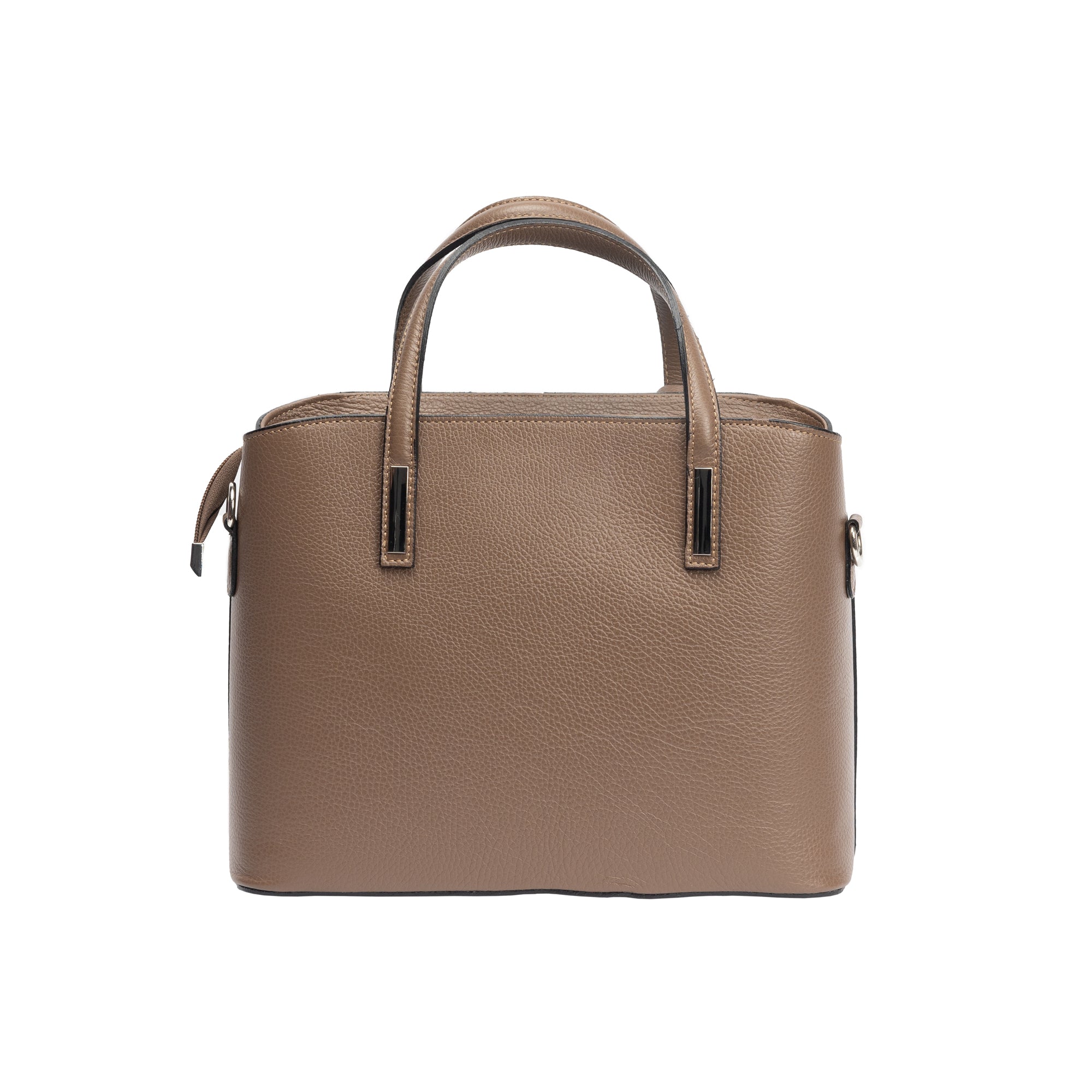 Borsa da donna in vera pelle color tortora Mara