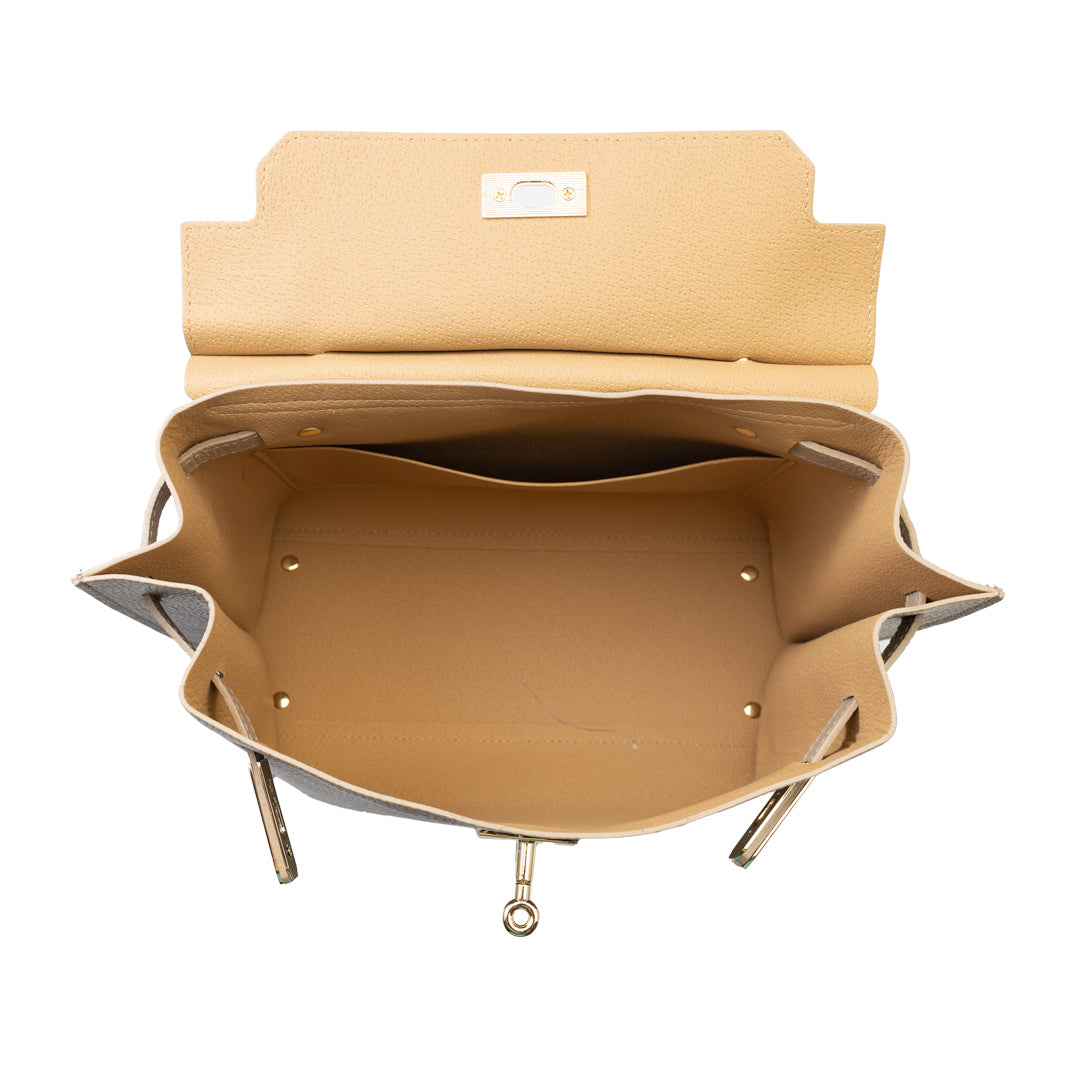 Sac à main femme en cuir véritable taupe Raluca
