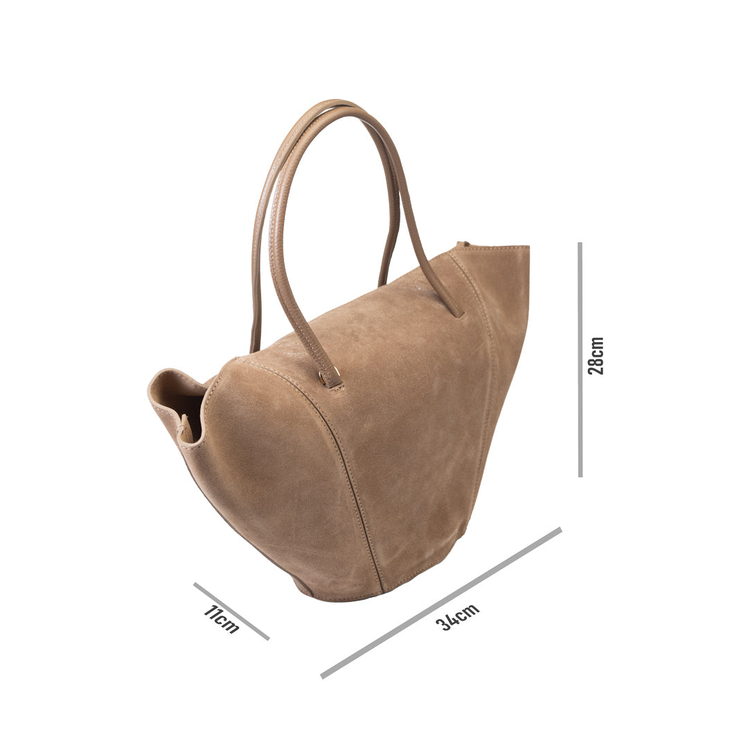 Borsa da donna in pelle naturale tortora chiaro Diana