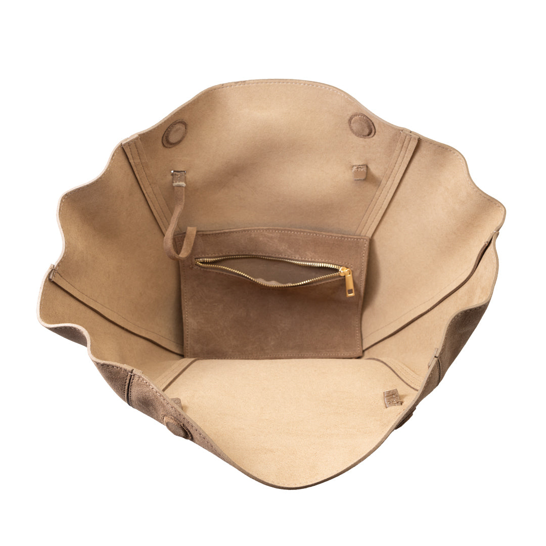 Borsa da donna in pelle naturale tortora chiaro Diana