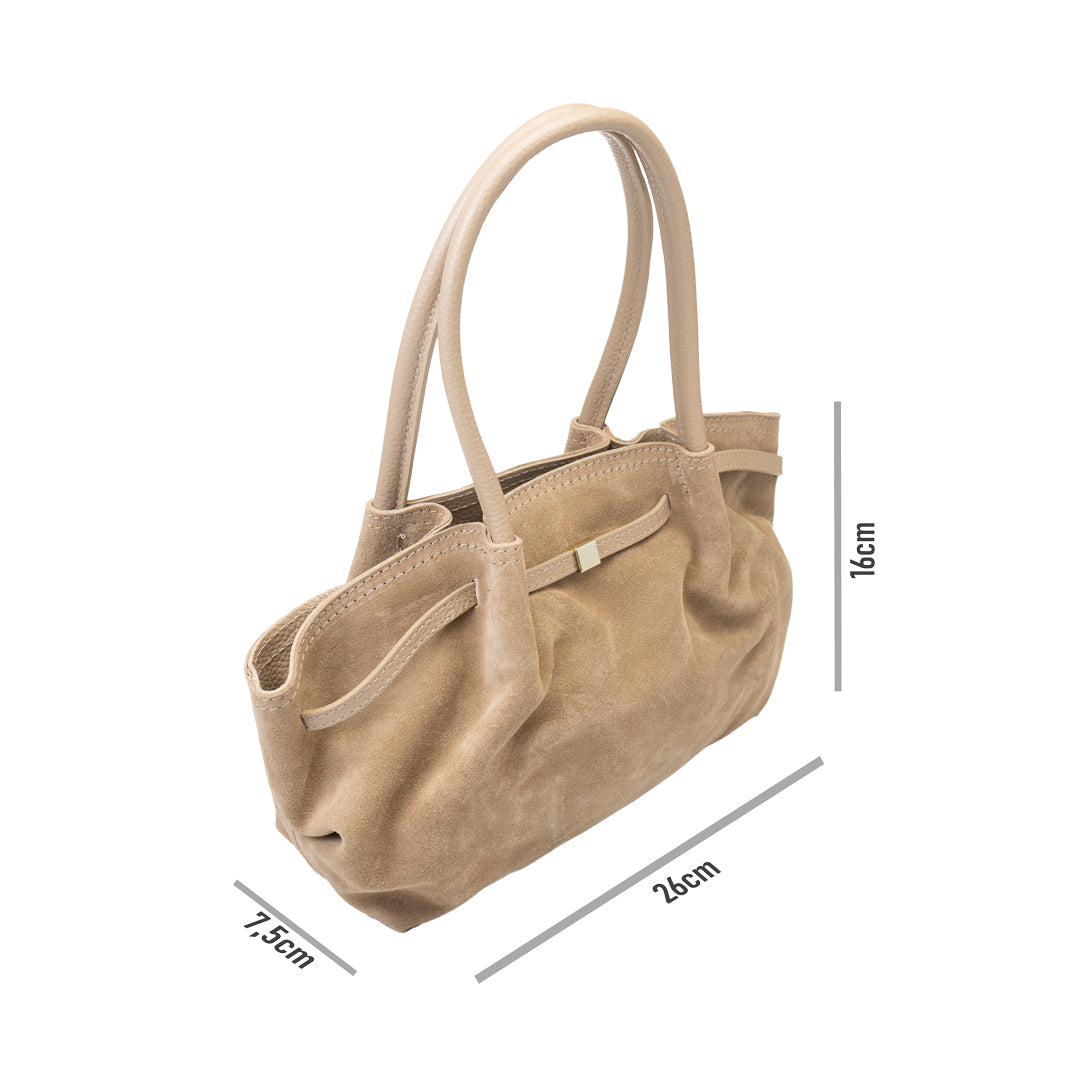 Borsa da donna in pelle naturale tortora chiaro Elena
