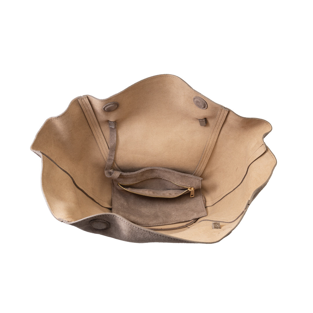 Sac femme en cuir véritable taupe foncé Diana