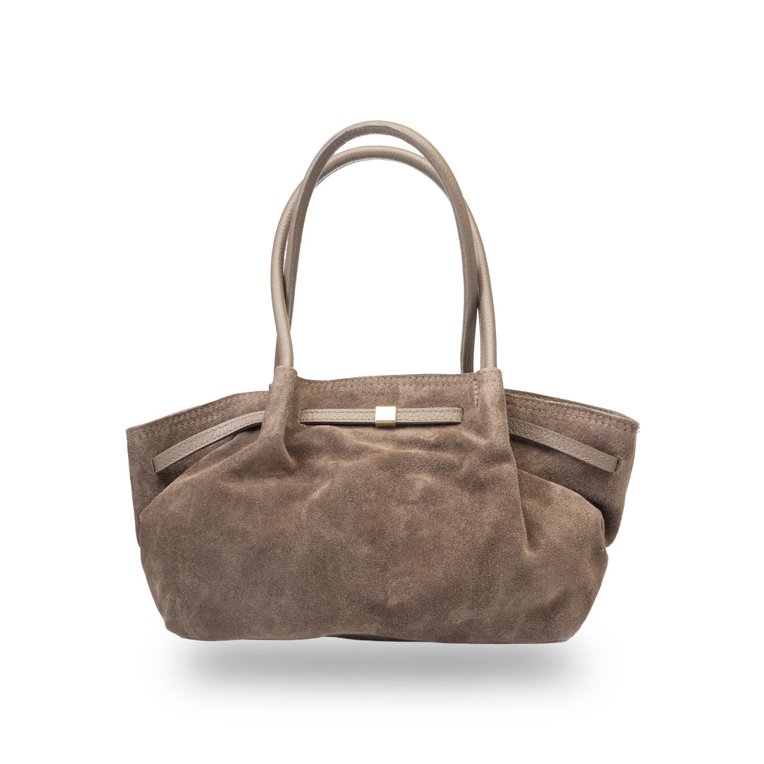 Borsa da donna in vera pelle talpa scuro Elena