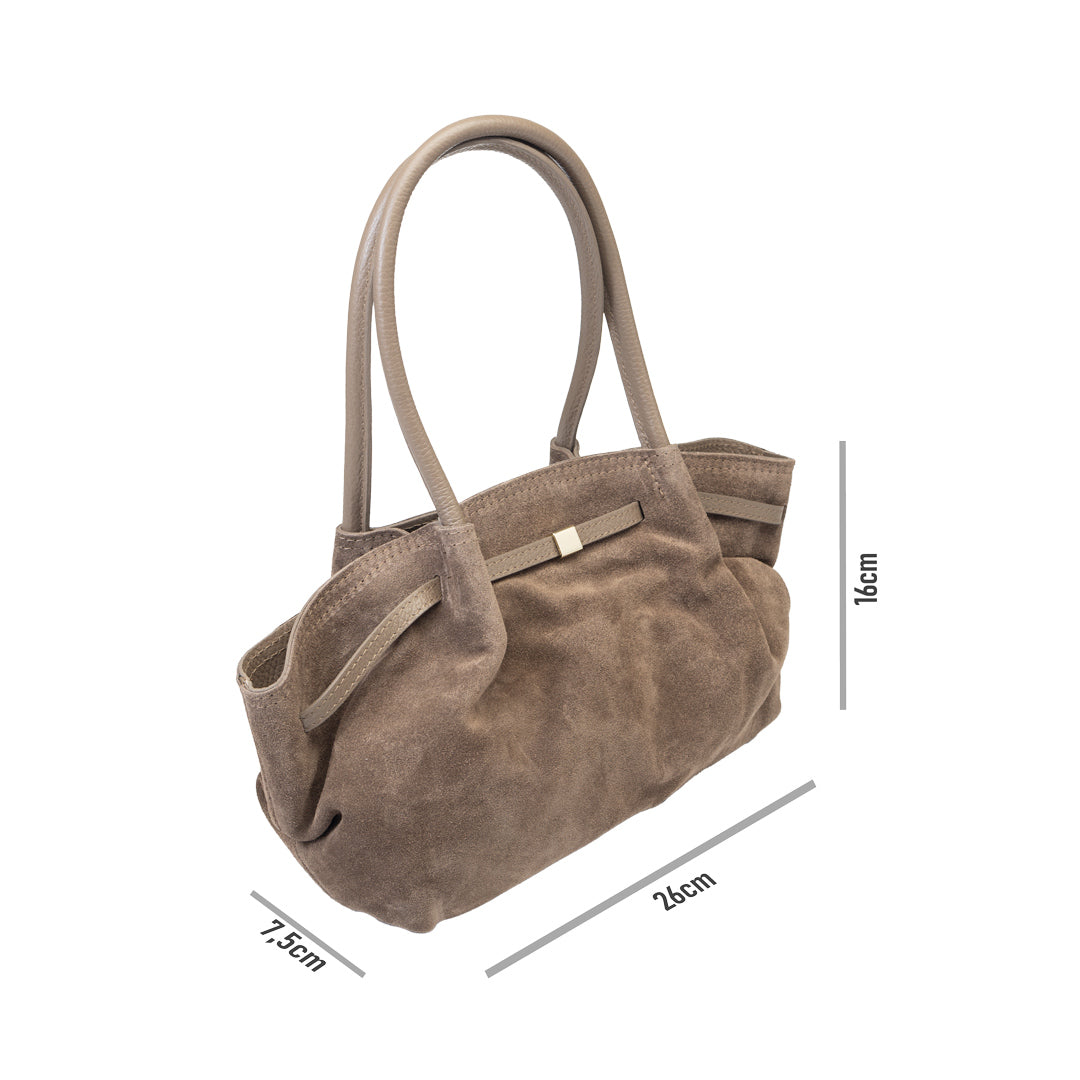 Borsa da donna in vera pelle talpa scuro Elena