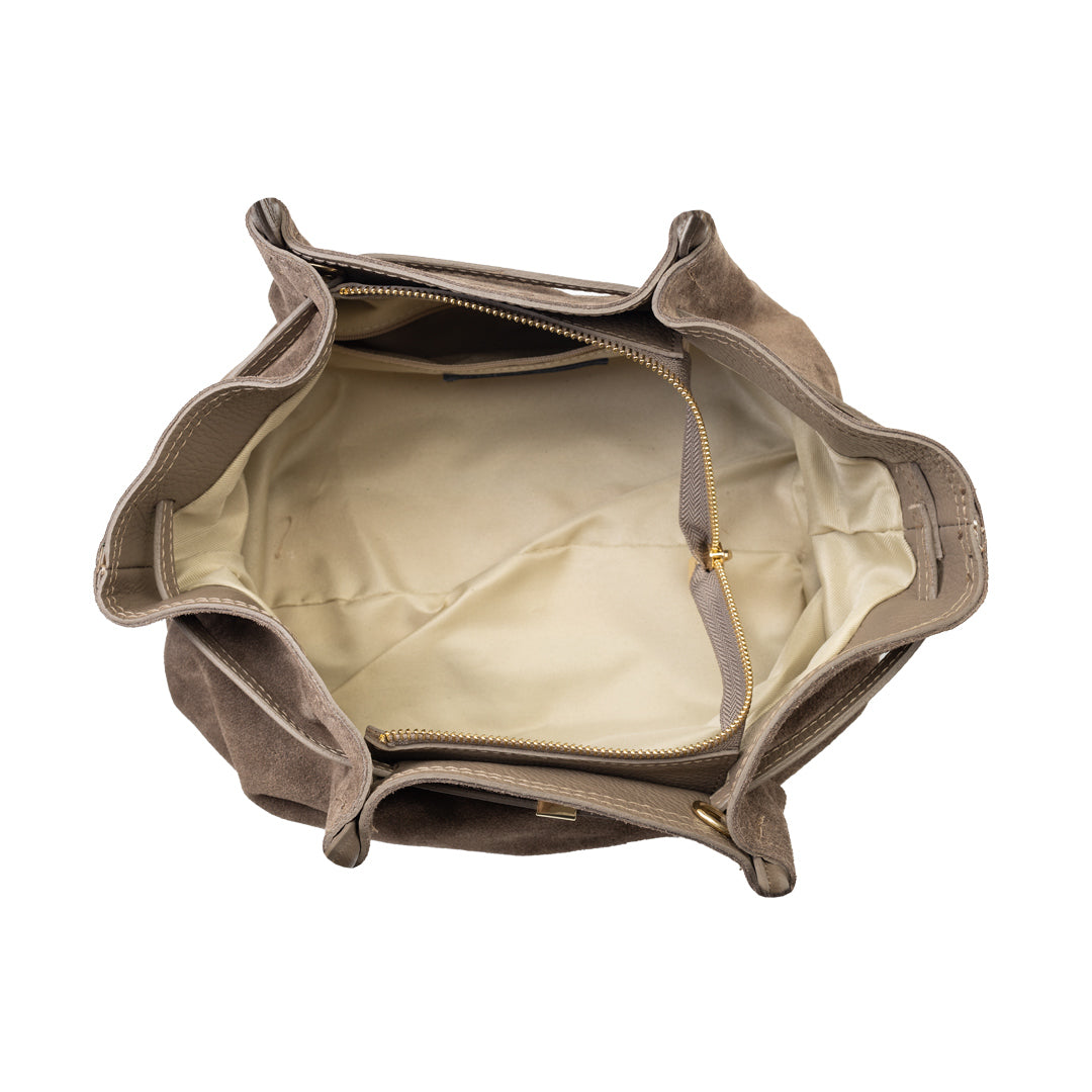 Borsa da donna in vera pelle talpa scuro Elena
