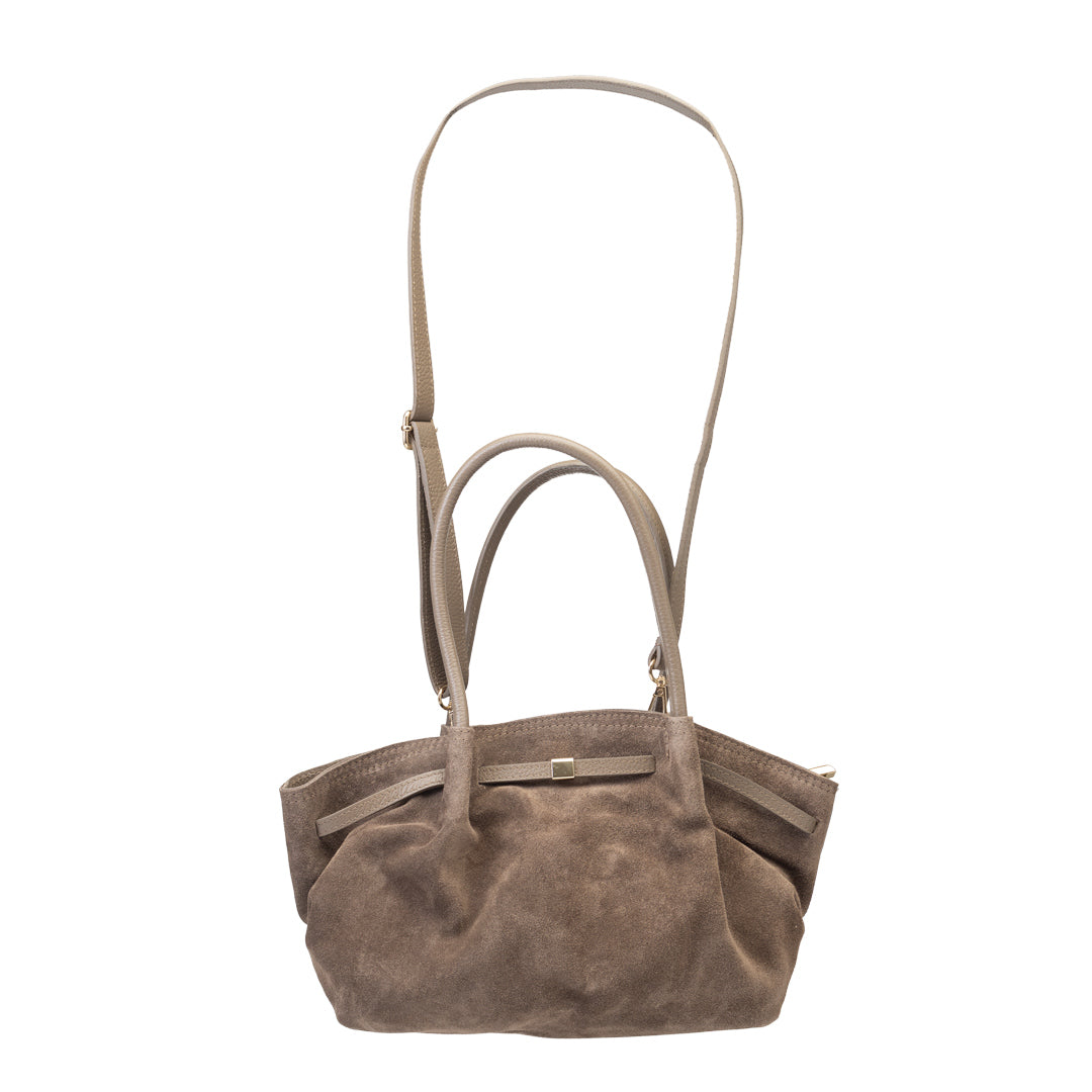 Borsa da donna in vera pelle talpa scuro Elena