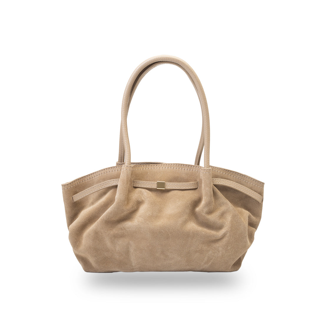 Borsa da donna in pelle naturale tortora chiaro Elena