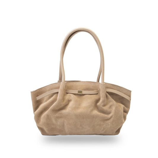 Borsa da donna in pelle naturale tortora chiaro Elena