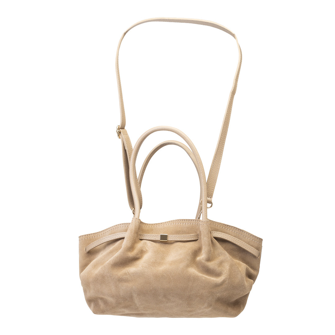 Borsa da donna in pelle naturale tortora chiaro Elena
