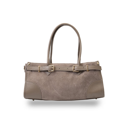 Borsa da donna in vera pelle talpa scuro Evelin
