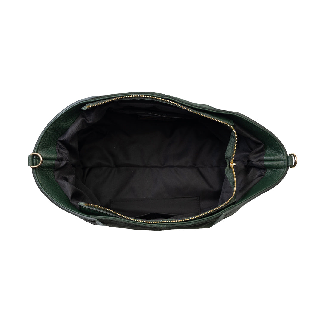 Borsa da donna in pelle scamosciata naturale verde Bianca