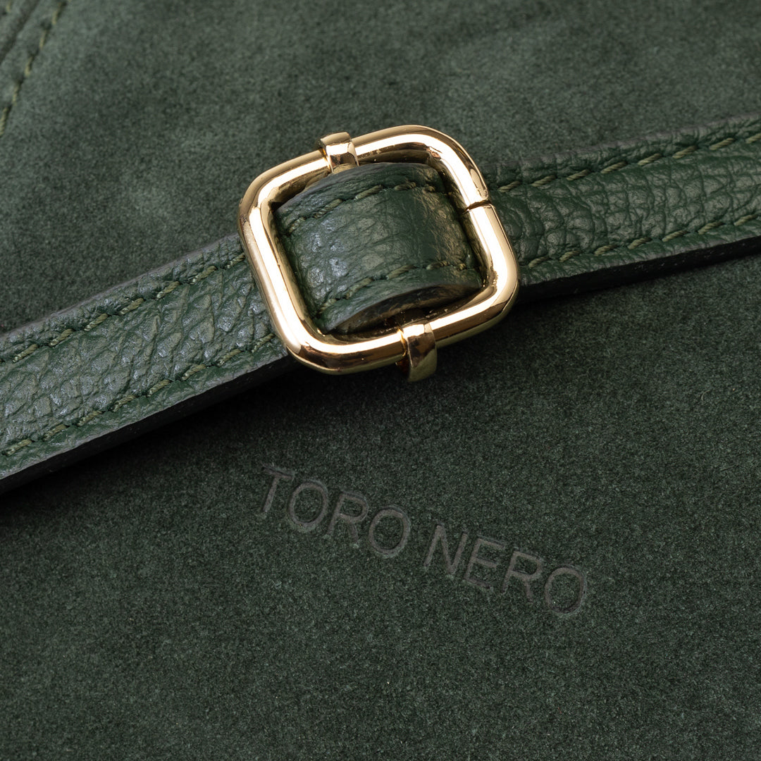 Borsa da donna in pelle scamosciata naturale verde Bianca