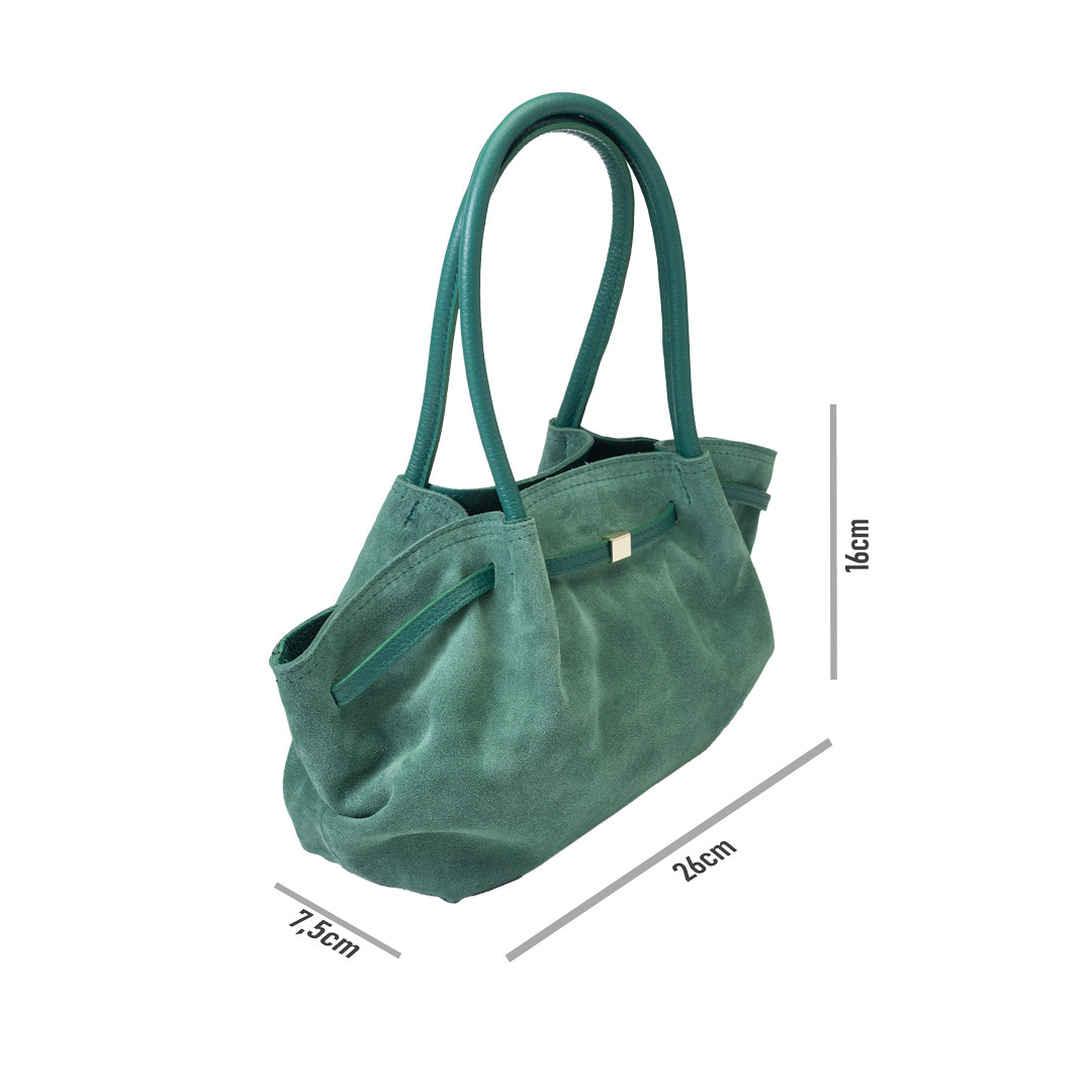Borsa da donna in vera pelle verde Elena