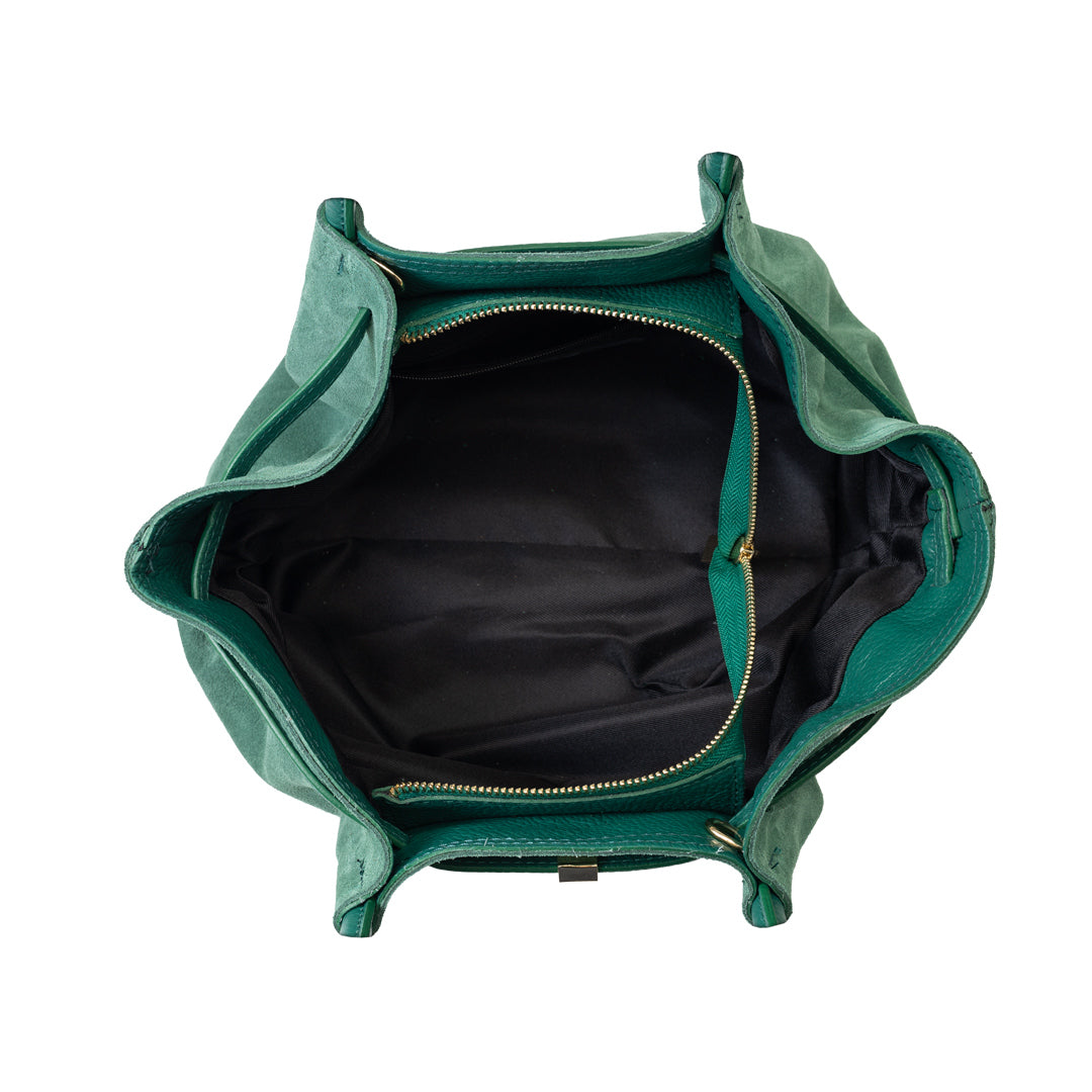 Borsa da donna in vera pelle verde Elena