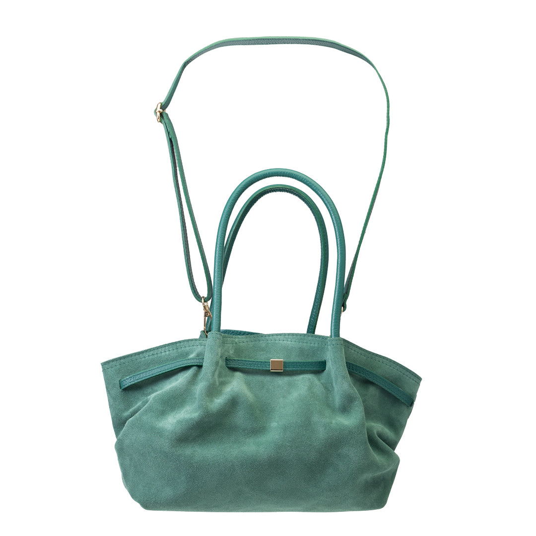 Borsa da donna in vera pelle verde Elena