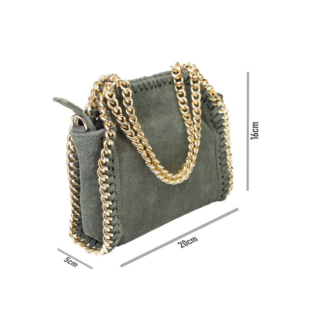 Borsa da donna in pelle verde Ilona
