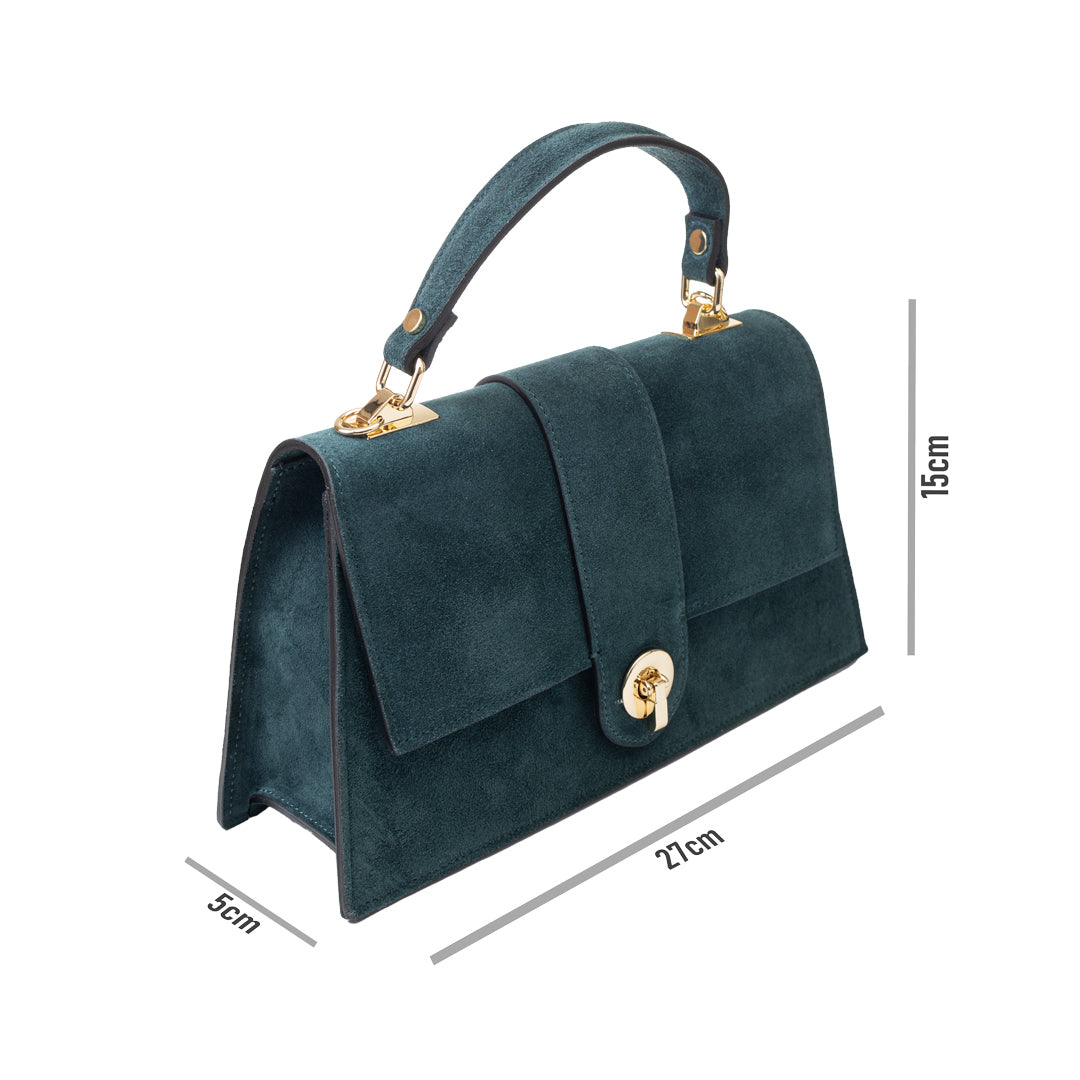 Borsa da donna in vera pelle verde Verona