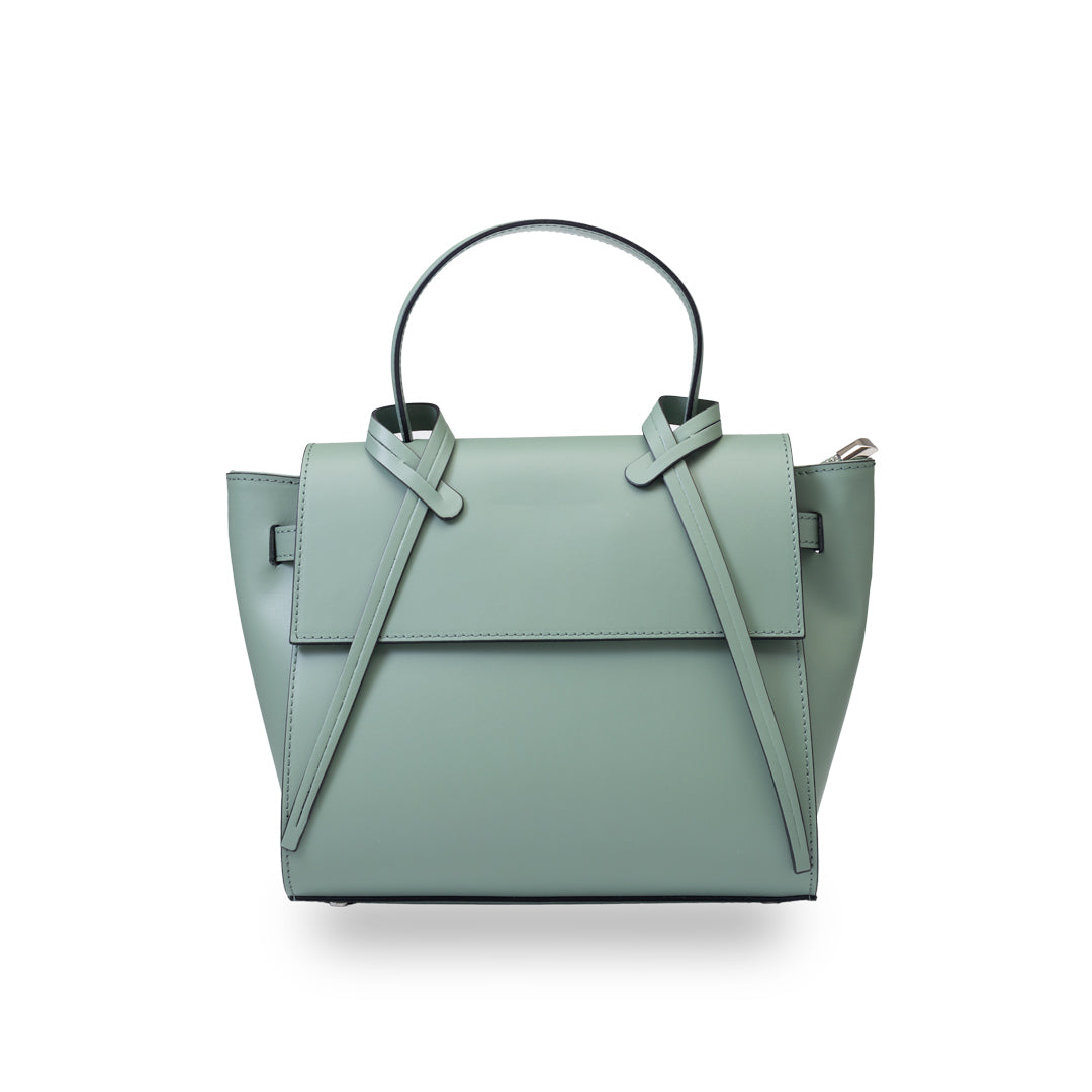 Borsa da donna in vera pelle color verde salvia Erika