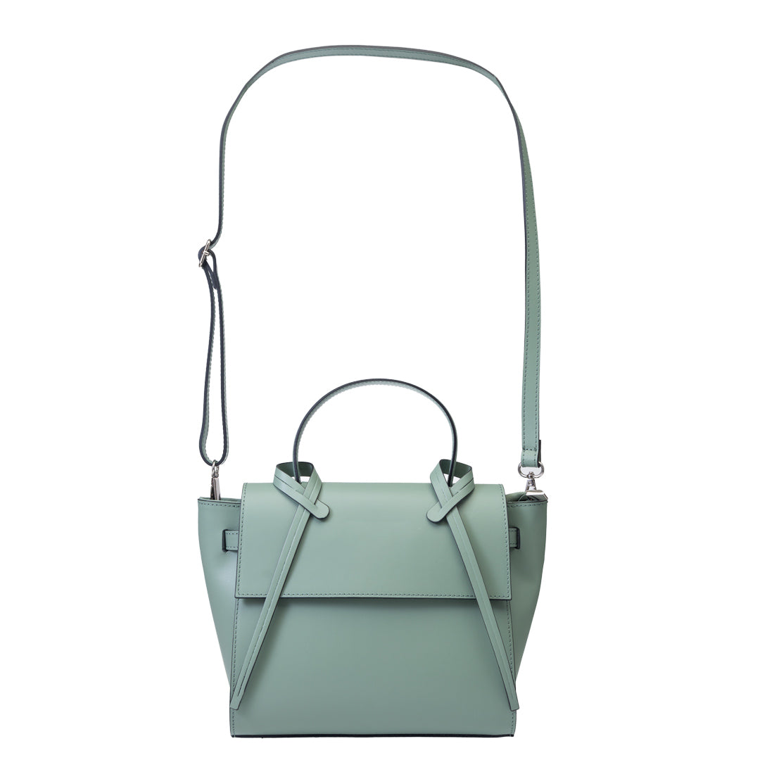 Borsa da donna in vera pelle color verde salvia Erika