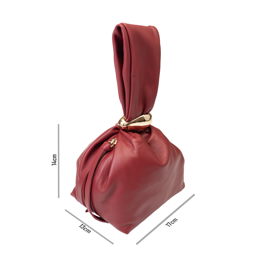 Borsa da donna in vera pelle bordeaux Eliza