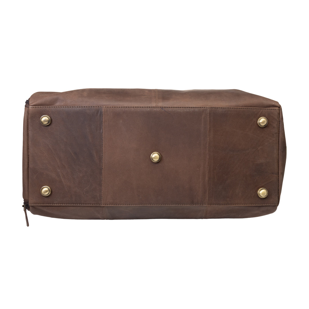 Borsone da viaggio/fitness in pelle naturale marrone scuro Travel Bag