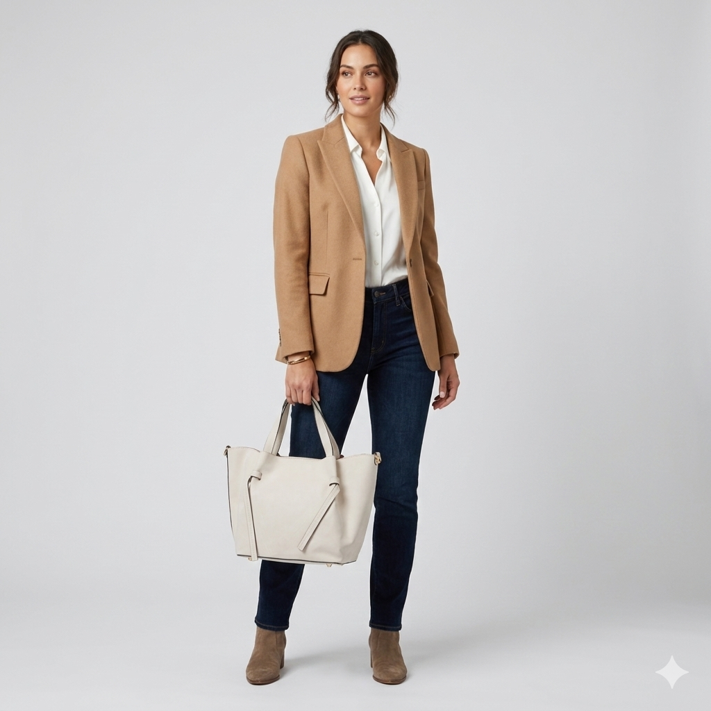 Borsa da donna in pelle scamosciata naturale beige Loretta