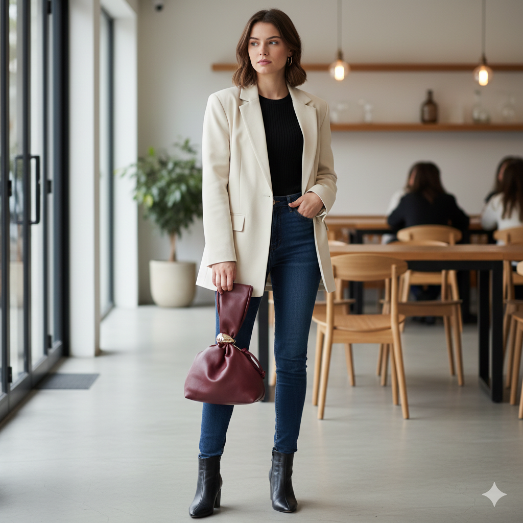 Borsa da donna in vera pelle bordeaux Eliza