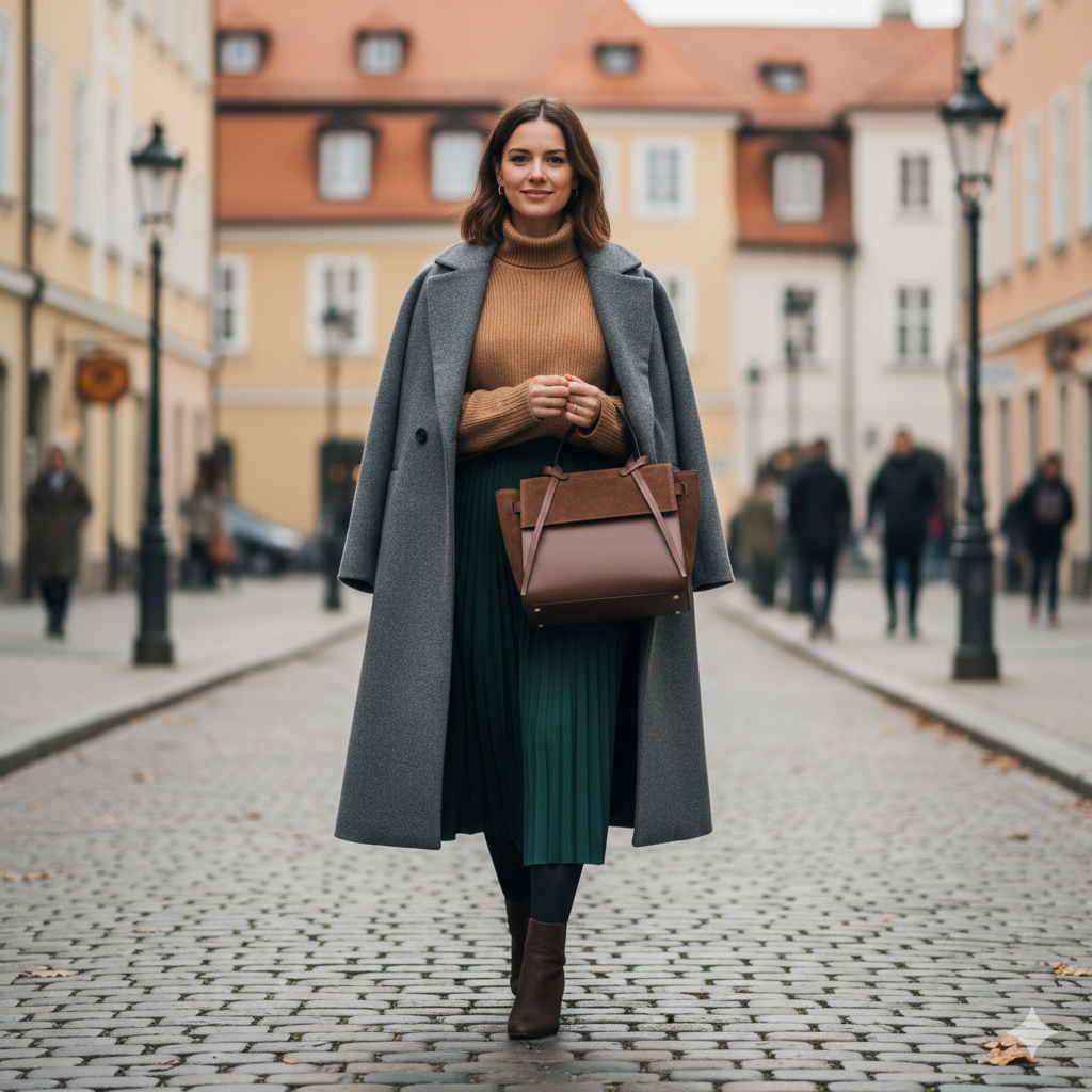 Borsa da donna in pelle scamosciata naturale marrone scuro Erika