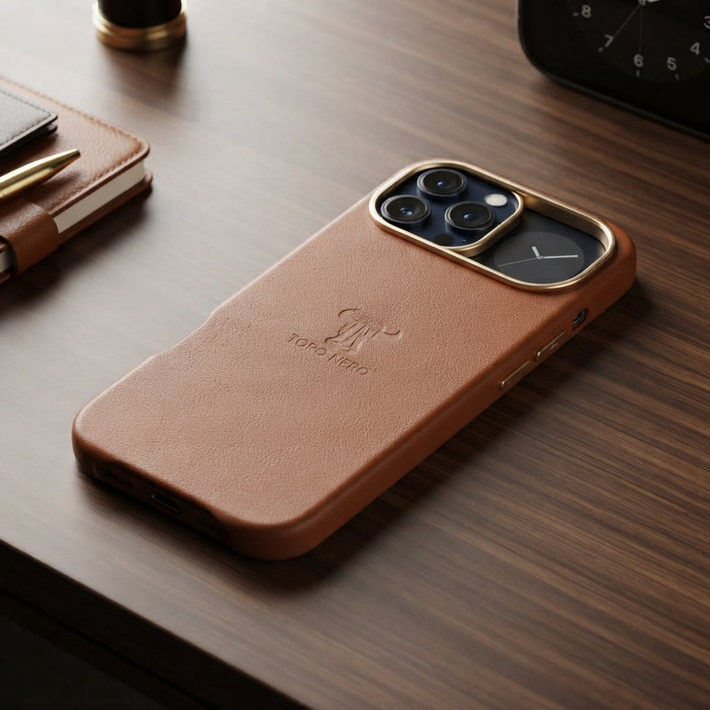 Калъф за телефон от естествена кафява кожа за iPhone Air 17