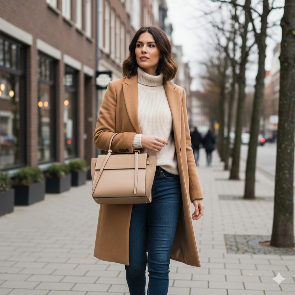 Borsa da donna in pelle scamosciata naturale tortora Erika