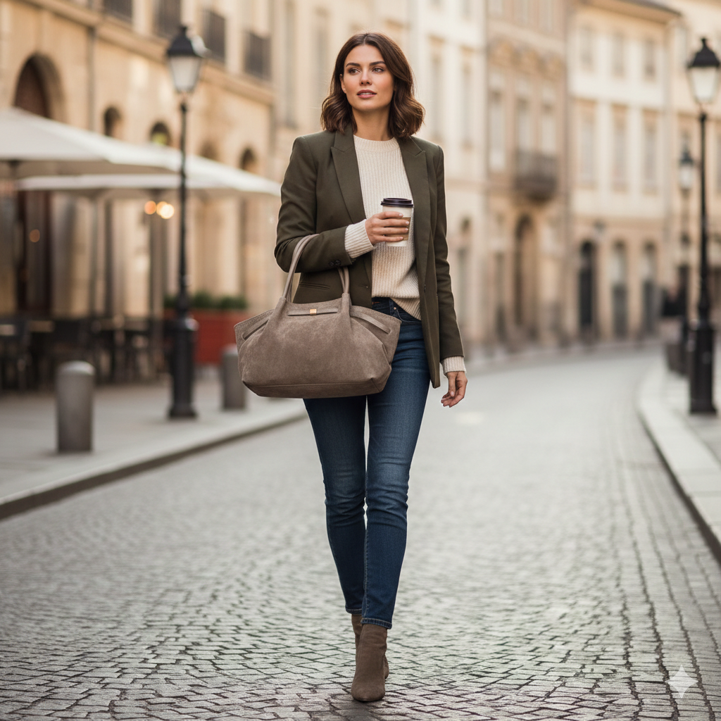 Borsa da donna in vera pelle talpa scuro Elena