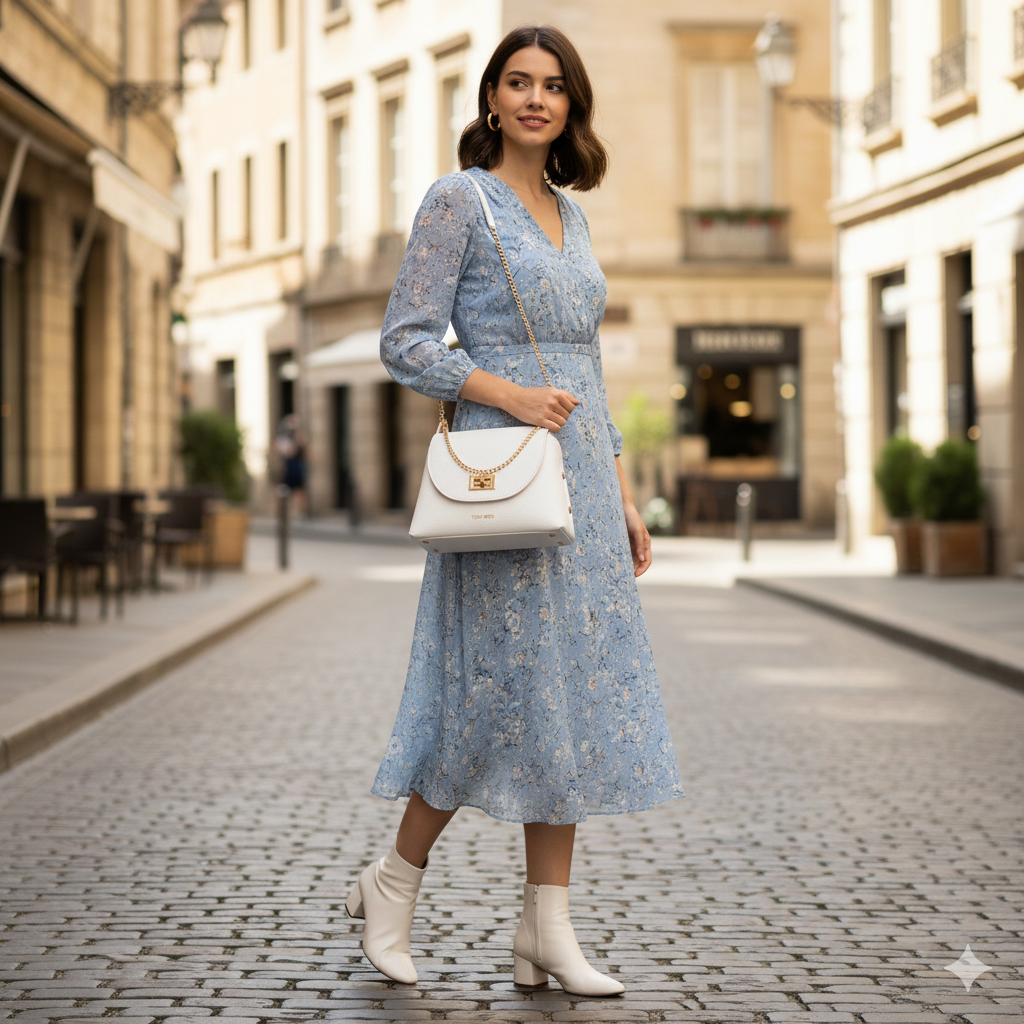 Borsa da donna in vera pelle bianca Raisa