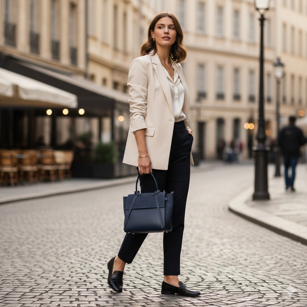 Borsa da donna in pelle scamosciata naturale blu scuro Erika