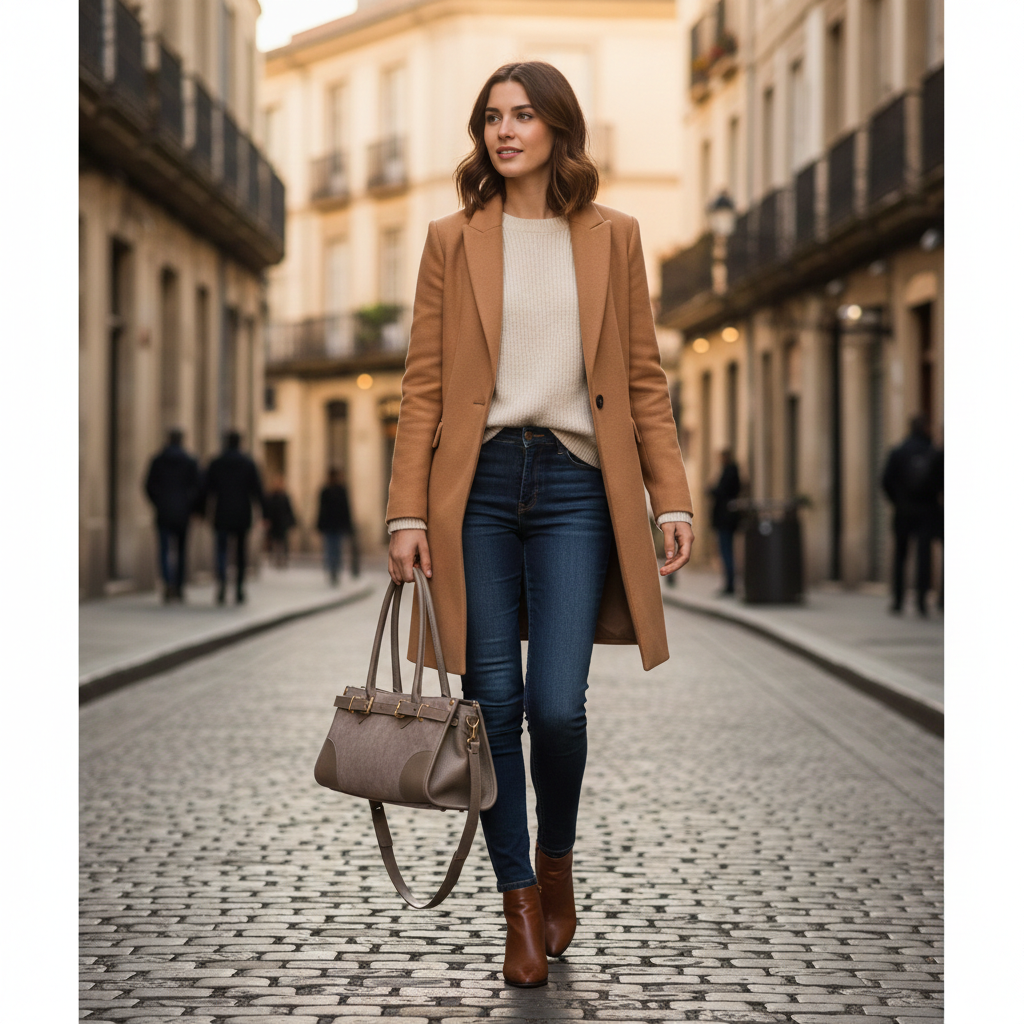 Borsa da donna in vera pelle talpa scuro Evelin
